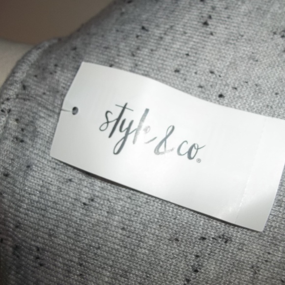 NWT STYLE & CO BOHO REMIX LT GREY HEATHER SZ L - Picture 3 of 4